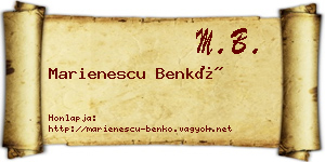 Marienescu Benkő névjegykártya